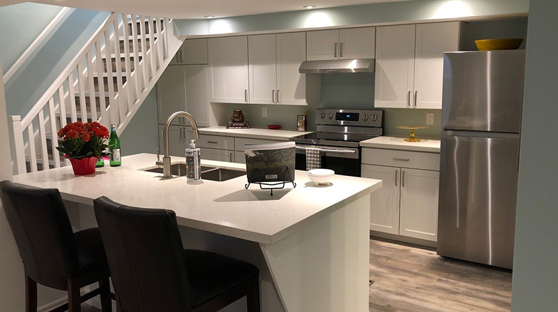 Basement kitchen in duplex