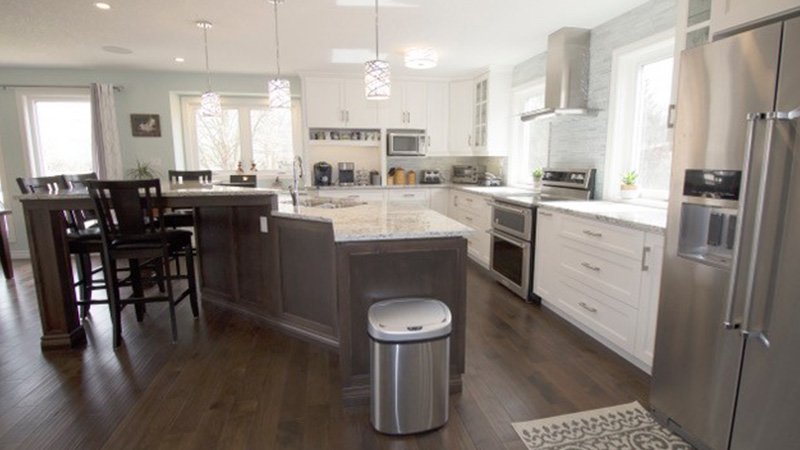 open concept kitchen with island